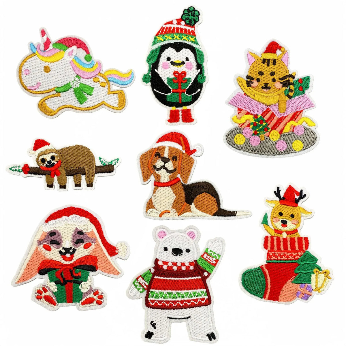 Christmas Embroidered Iron-On Patches for Clothing Repair and Decoration