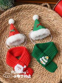 Christmas Pet Hat and Scarf Set for Small Dogs - Festive Maltese & Yorkshire Terrier Outfits