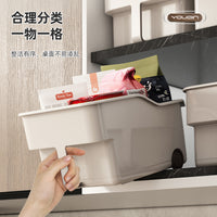 Multi-purpose Storage Basket with Wheels and Handle for Desk, Kitchen, Bathroom, Dorm