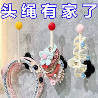 Wall-Mounted Hair Tie and Headband Organizer Rack for Bathroom