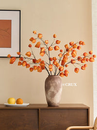 Artificial Koelreuteria Fruit Flower Bouquet with Vase for Home Decor