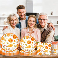 Pumpkin Thanksgiving Harvest Party Tableware Set