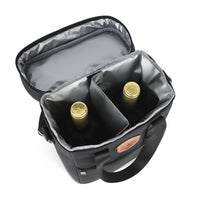 Insulated Wine Carrier Bag for Outdoor Picnic and Travel - Double Bottle Capacity