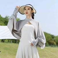 Women's Lightweight UV Protection Sun Shawl for Cycling, Ice Silk Thin Sunscreen Cape