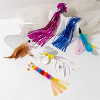 Cat Teaser Wand with Feather Refills and Extendable Rods