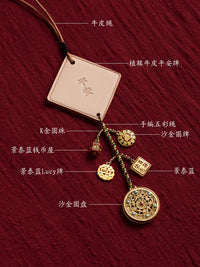 Premium Eight-Treasure Compass Car Rearview Mirror Hanging Ornament for Good Fortune and Safety