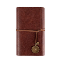 A6 Leather Binder Journal with Strap Closure, Vintage Style Notebook for Students and Office