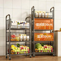 Multi-layer Kitchen Vegetable and Fruit Storage Rack with Wheels