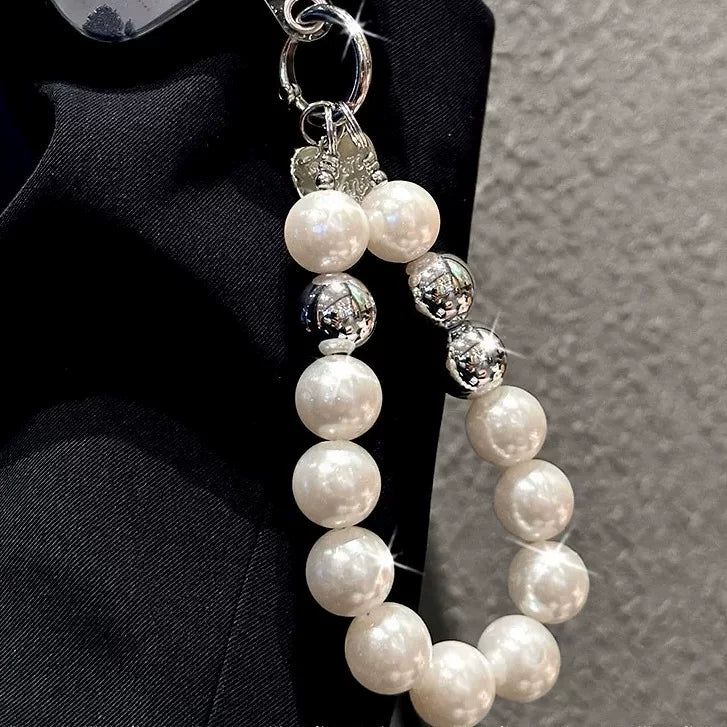 Handmade Pearl Beaded Wrist Strap Lanyard for Phone Case & Keychains