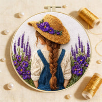DIY Embroidery Kit for Beginners - Floral Sea Girl Design