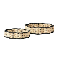 Hand-Woven Two-Tone Paper Rope Storage Tray for Home Decor and Desktop Organization