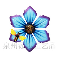 Iron Art Flower Wall Hanging Decor for Home and Garden