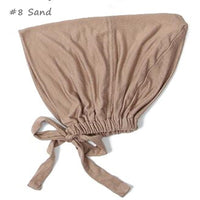 Modal Elastic Drawstring Underscarf Adjustable Head Cover Solid Color Hijab