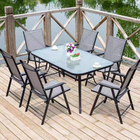 Outdoor Patio Folding Table and Chair Set with Umbrella for Garden Balcony