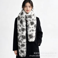 Faux Lambswool Tie-Dye Printed Scarf Shawl for Autumn/Winter