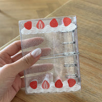 Ins Style Cream Strawberry M5 Loose-Leaf PVC Hardcover Notebook for 3-inch Album Cards