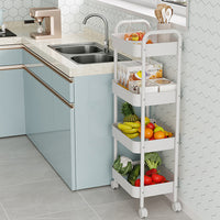 Multi-Layer Rolling Utility Cart with Wheels for Kitchen, Balcony, and Home Storage