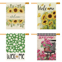 2025 New Cross-border Spring/Summer Sunflower Floral Linen Garden Flag Double-Sided Print Yard Decoration