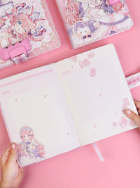 Cute Password Lock Notebook for Girls, Thickened Diary Book for Students, Hand Ledger Memo Book