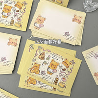 Cute Butter Bear Message Cards - 20-Pack Mini Postcards for Birthdays & Festivals