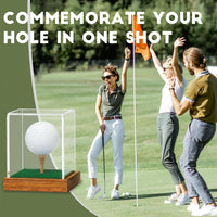 Acrylic Golf Ball Display Case with Wooden Base, Dustproof Storage Box