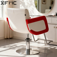 Modern Fiberglass Hydraulic Barber Chair for Salon, Adjustable Swivel Styling Chair