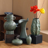 Vintage Ceramic Crackle Glaze Vase for Home Decor