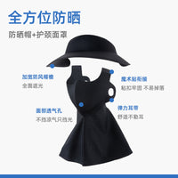 Detachable UV Protection Sun Visor with Neck Flap for Women, Ice Silk Blackout Fabric