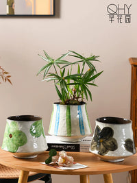 Jingdezhen Ceramic Orchid Planter Pot with Hand-Painted Vintage Design for Living Room
