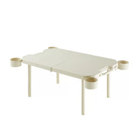 Portable Outdoor Camping Table with Cup Holders - Folding Square Picnic Table for Patio & Garden
