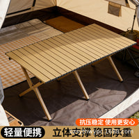 Portable Aluminum Alloy Roll-Up Camping Table for Outdoor Picnics and BBQ