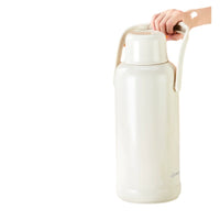 Retro Plastic Shell Vacuum Insulated Thermos Bottle with Silver-Plated Liner, Large Capacity for Home & Dorm