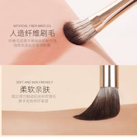 15-Piece Gilded Portable Makeup Brush Set with Eyeshadow and Contour Brushes