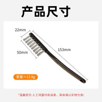 1-Row Stainless Steel Wire Brush with Plastic Handle for Cleaning and Rust Removal