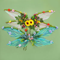 Butterfly Flower Wreath Cicada Wing Set for Angel Elf Halloween Stage Performance Decoration