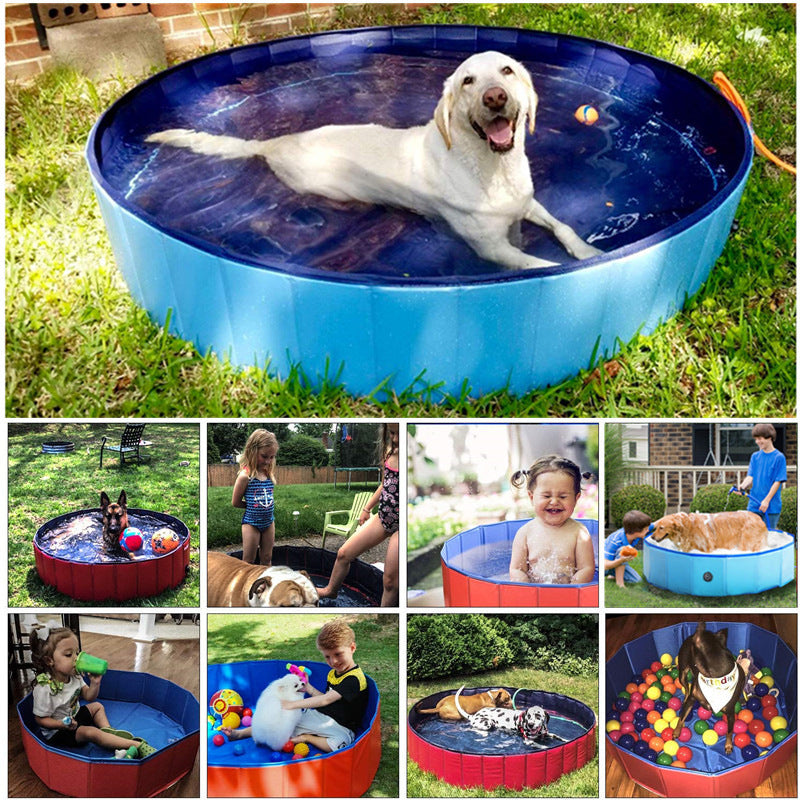 Foldable Pet Swimming Pool Portable Dog Bath Tub Outdoor Play & Cleaning