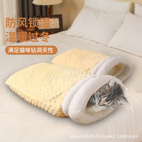 Soft Plush Cat Sleeping Bag Bed for Winter Warmth and Comfort