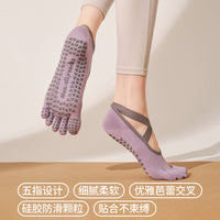 Pilates Yoga Socks with Non-Slip Grip and Five-Toe Design for Gym & Fitness