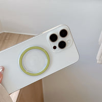 Clear Round Magnetic Phone Grip Base with Expandable Stand, Korean Ins Style
