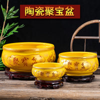 Ceramic Cornucopia Basin Ornament for Home Decor, Feng Shui Wealth Accumulation Incense Burner