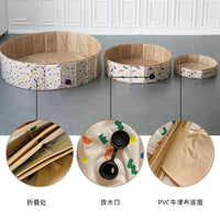 Foldable PVC Pet Swimming Pool for Dogs and Cats, Portable Non-Inflatable Bathing Tub for Indoor/Outdoor Use