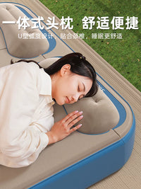 Self-Inflating Air Mattress with Integrated Pillow for Camping & Home Use