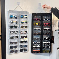 Multi-Pocket Wall Hanging Glasses Organizer for Sunglasses and Eyeglasses