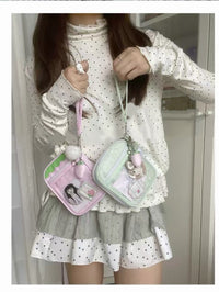 Polka Dot Multi-functional Ita Bag Passport Holder with DIY Card Slot