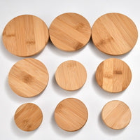 Bamboo Lid for Glass Storage Jars - Round, Airtight Seal, Dustproof