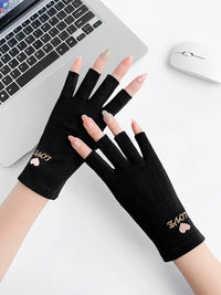 Women's UV Protection Half-Finger Gloves for Driving, Cycling, and Nail Care