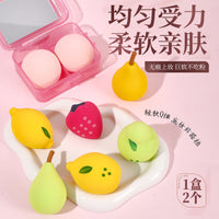 Fruit Series Makeup Sponge Set with Mirror, Super Soft Wet & Dry Use Beauty Blender with Storage Box