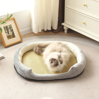 Pet Cooling Mat Rattan Weave Ice Pad for Cats and Dogs, Summer Heat Relief Bed