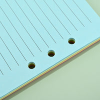 A5/A6 6-Hole Loose Leaf Notebook Refills - Lined, Blank, Grid Pages in Assorted Colors