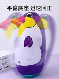 Inflatable Penguin Tumbler Toy for Kids, Punching Bag Stress Relief Play